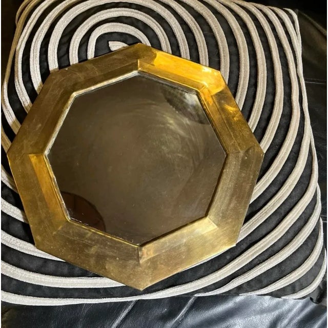 MCM Brass Wrapped Octagon Mirror For Sale In Dallas - Image 6 of 8