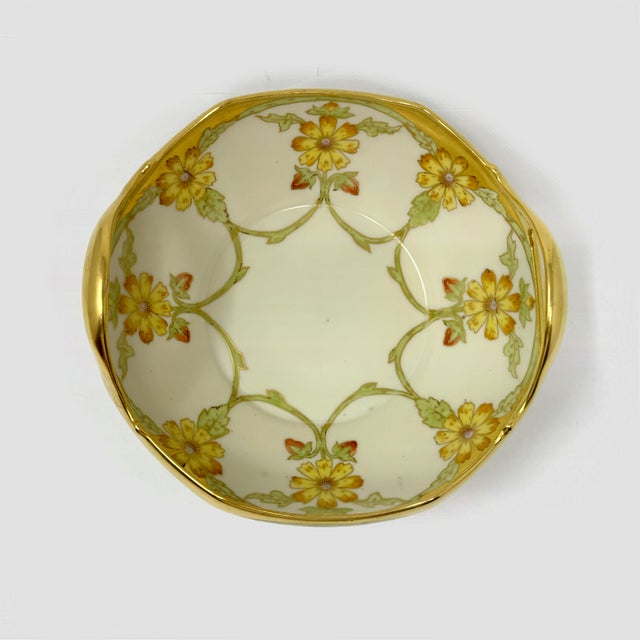 Early 20th Century Antique Limoges France Elite Works Bawo & Dotter Hand-Painted Bowl Gold Blossom For Sale - Image 5 of 8