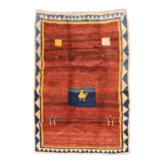 Vintage Gabbeh Rug 6'5'' x 9'5'' For Sale
