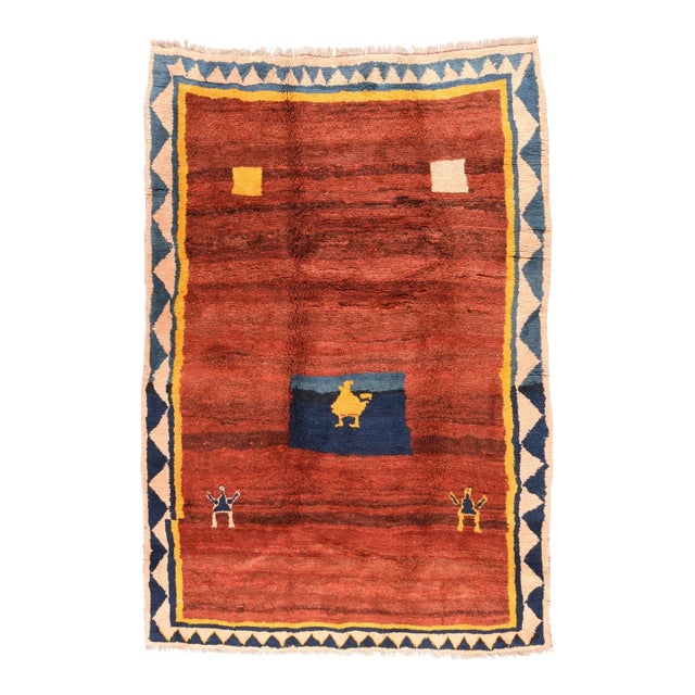 Vintage Gabbeh Rug 6'5'' x 9'5'' For Sale