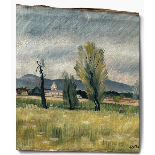 Modern René Chancrin, Landscape Composition, 20th Century, Oil Painting on Canvas For Sale - Image 3 of 9