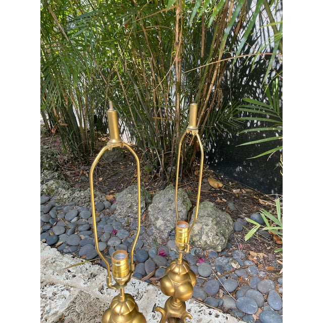 18th Century French Gilt Bronze Chenets Mounted as Lamps Circa 1750 - a Pair For Sale - Image 4 of 9