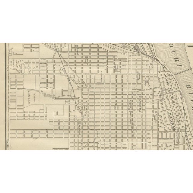Antique Kansas City Map, 1888 For Sale - Image 3 of 10