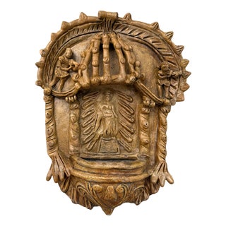 Hispano-Moorish Terracotta Holy Water Stoup, 18th Century For Sale