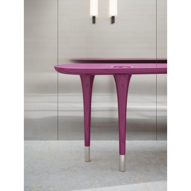 Delphine Console Table with Traffic Purple Lacquer Finish by Ultramobili For Sale - Image 11 of 12