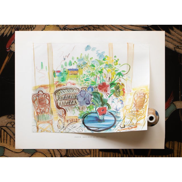 Kelly Green 1950s After Raoul Dufy "On the Veranda", First Edition Swiss Full-Color Print For Sale - Image 8 of 12