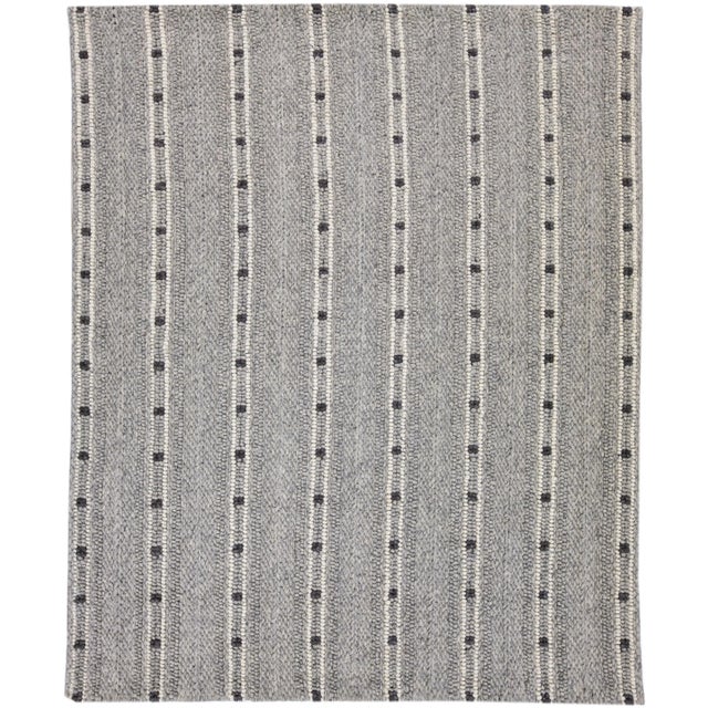 Gray Grey Contemporary Cicero Handmade Texture Wool Rug For Sale - Image 8 of 8