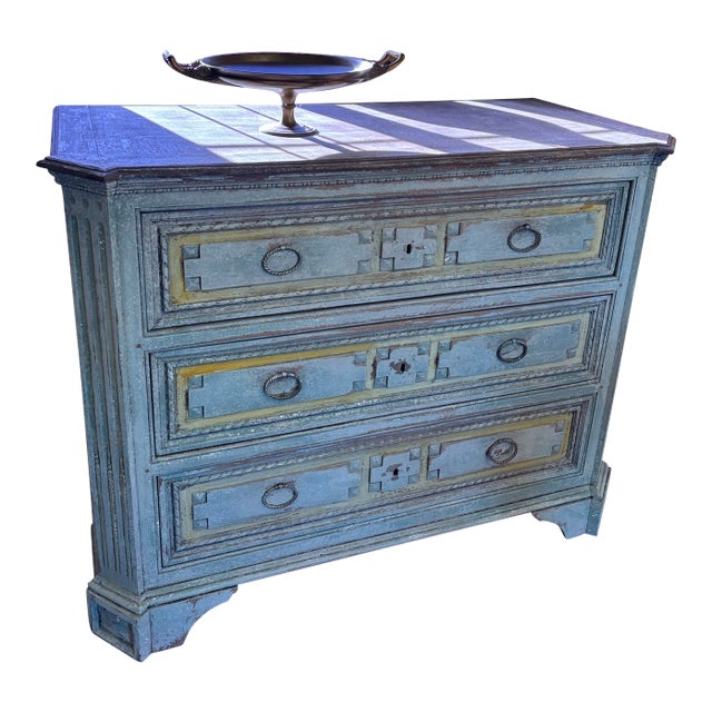 1990s Rustic Light Blue Dresser For Sale
