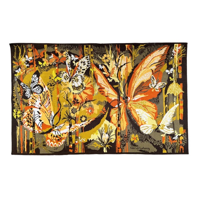 Vintage Tapestry by Hervé Lelong, 1960s For Sale