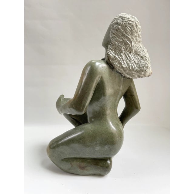 Large Mid-Century Modern Vintage Nude Stone Figural Sculpture Statue For Sale - Image 4 of 7