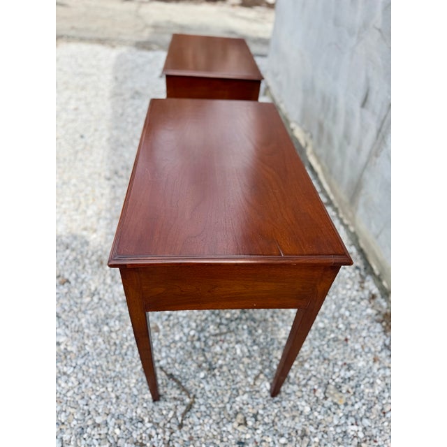 Traditional Banks Coldstone Co. Cherry Console Tables (Pair) For Sale - Image 3 of 9