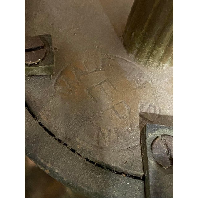 Bronze Antique Spanish Metal & Crystal 5-Light Chandelier For Sale - Image 8 of 11