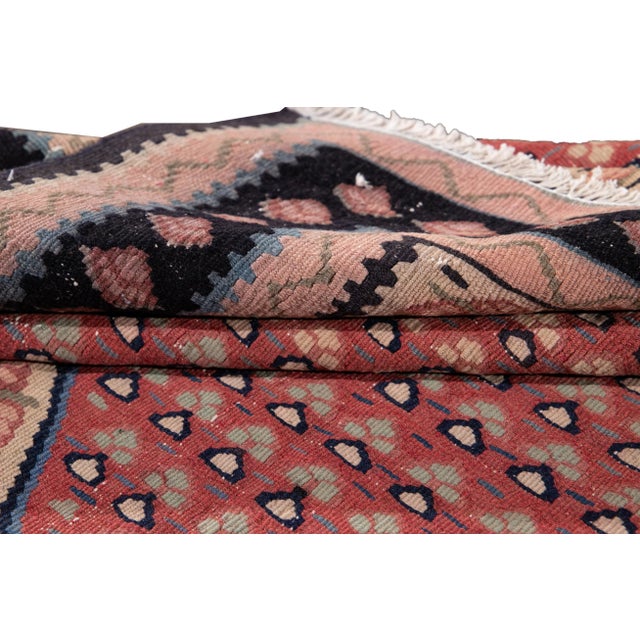 Mid 20th Century Mid-20th Century Vintage Kilim Rug 4' 5" X 10' 11''. For Sale - Image 5 of 13