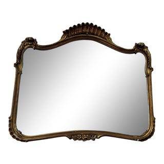 1960s La Barge-Styled Wood Carved Seashell Shell Wall Mirror For Sale