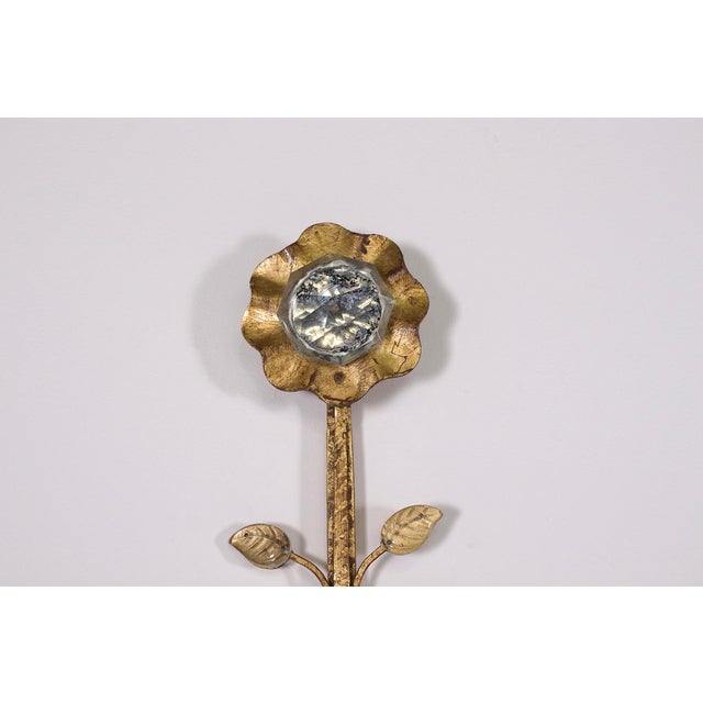 1970s Gilt Wrought Iron Wall Sconces, 1970s, Set of 2 For Sale - Image 5 of 8