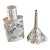 1960s Mexican Sterling Overlay Perfume Bottle and Funnel For Sale