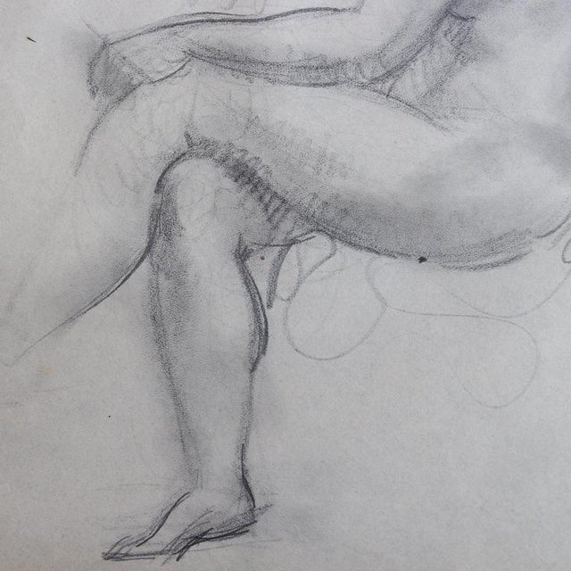 Guillaume Dulac, Portrait of Seated Nude, 1920s, Pencil on Paper For Sale - Image 6 of 9