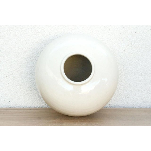 Large Zen Inspired White Glaze Pot For Sale In Los Angeles - Image 6 of 7