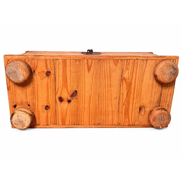 Spanish Colonial Style Wood Trunk With Ornate Iron Hardware For Sale In West Palm - Image 6 of 12
