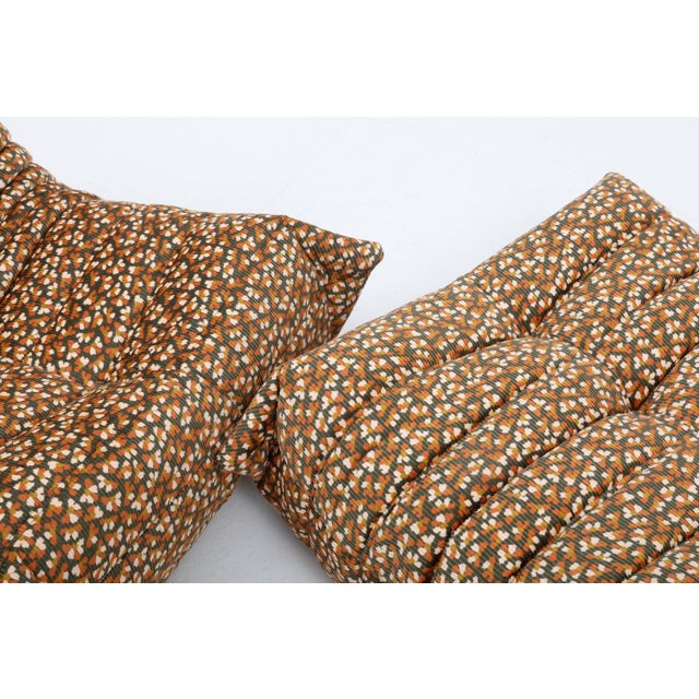 Vintage Togo Fireside Chair and Ottoman - Canyon Bloom Ligne Roset For Sale - Image 13 of 13