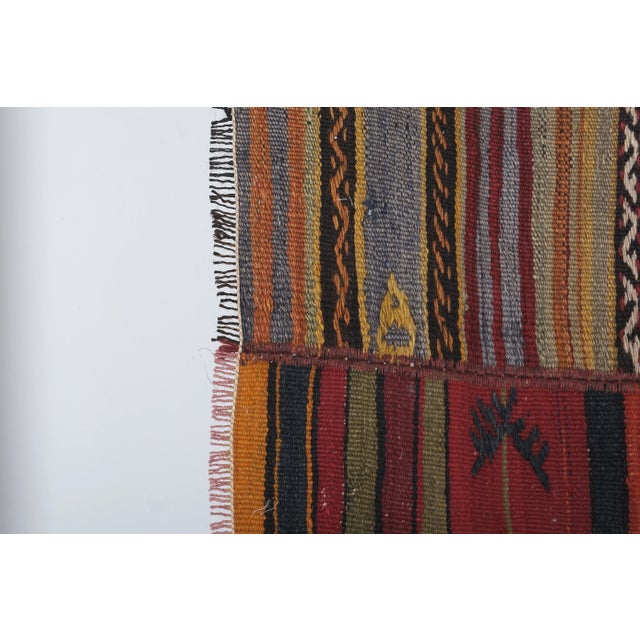 1970s Handmade Turkish Striped Kilim Rug 8'9'' X 11'7'' For Sale - Image 9 of 12