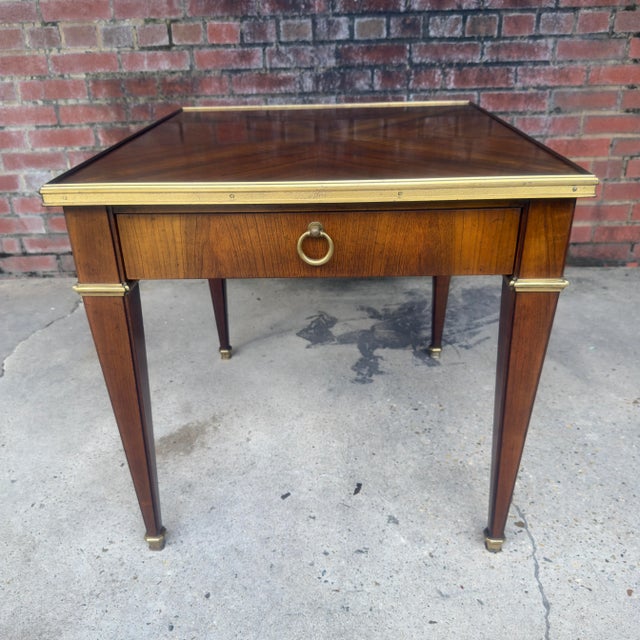Vintage Baker Furniture Walnut Side Table For Sale In Mobile - Image 6 of 12