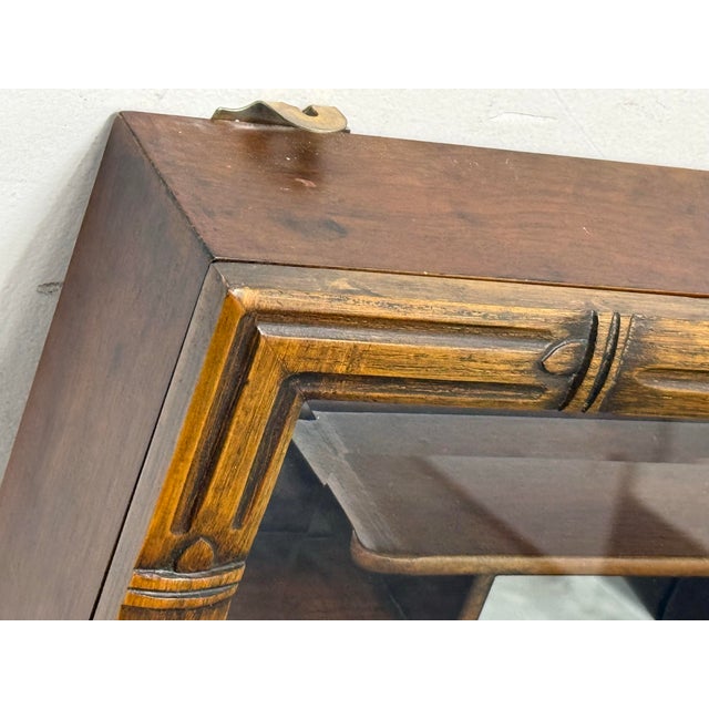 Early 21st Century Chinoiserie Wood Wall Mount Curio Cabinet, Vintage For Sale - Image 5 of 12
