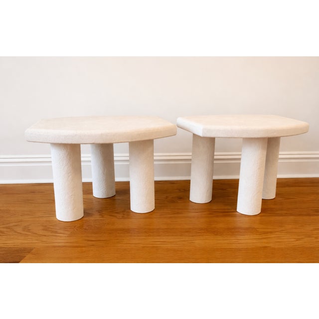 Mid-Century Modern Maxime Boutillier Plaster Side Tables For Sale - Image 3 of 11