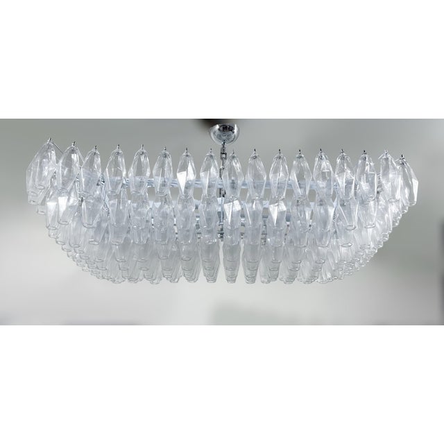 Fabio Ltd 21st Century Rectangular Clear Murano Poliedri Chandelier or Flush Mount by Fabio LTD For Sale - Image 4 of 7