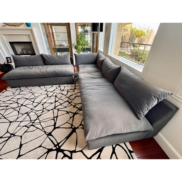 Four Hands Charcoal Fabric Sectional For Sale - Image 9 of 12