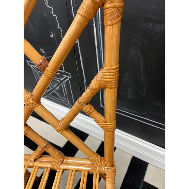 1970s Set of 4 Vintage Rattan & Bamboo Chinoiserie Dining Chairs For Sale - Image 5 of 11