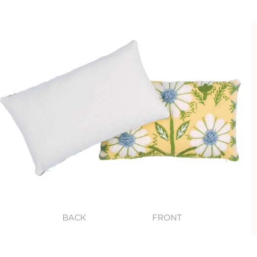 Traditional F. Schumacher Marguerite Embroidery Lumbar Pillow For Sale - Image 3 of 4