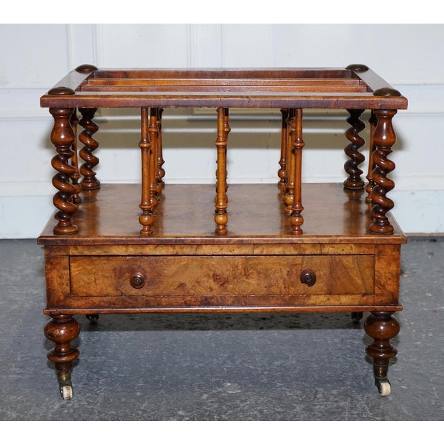 Antique Victorian Burr Walnut Magazine Rack, 1860 For Sale - Image 17 of 18