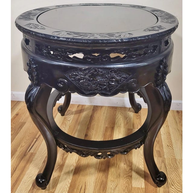 Early 20th Century Antique Asian Dragon Pierce Carved Oval Center Table For Sale - Image 5 of 13