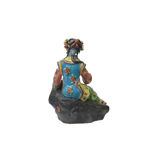 Chinese Chinese Oriental Porcelain Qing Style Dressing Teacups Lady Figure For Sale - Image 3 of 5
