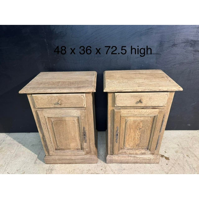 Wood Vintage Oak Bedside Cupboards, 1950, Set of 2 For Sale - Image 7 of 13