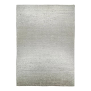 2010s Rug & Kilim’s Modern Rug in Solid Gray and Off-White Striae For Sale