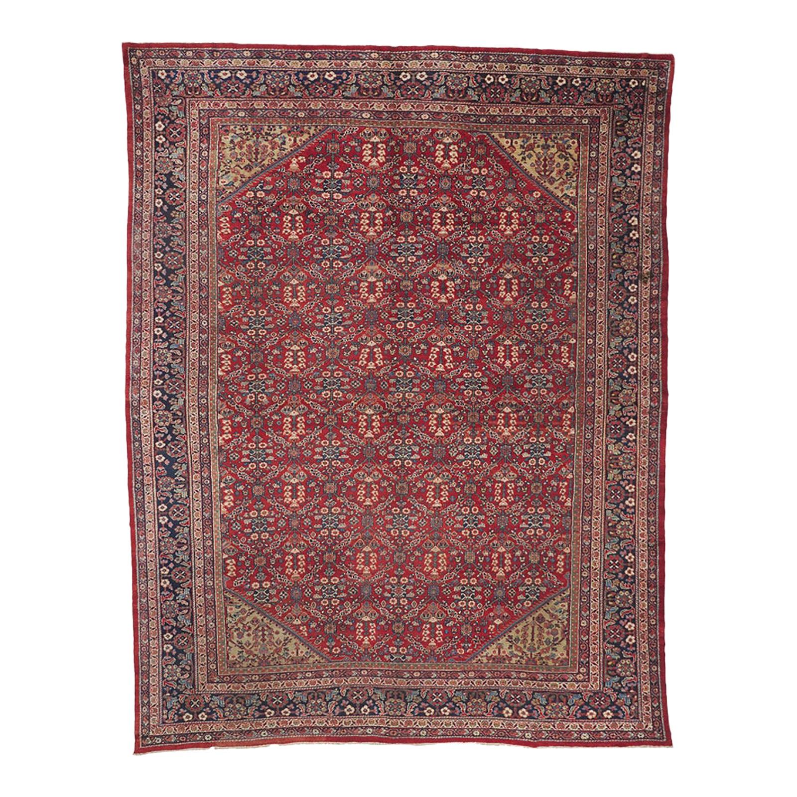 Late 19th Century Persian Mahal Rug, 10'09 X 13'09 | Chairish