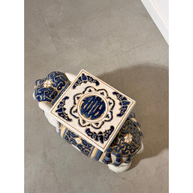 Elephant Garden Stool in Ceramic For Sale - Image 4 of 6