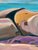 Contemporary "La Dolce Vita" by Javiera Da Fonseca Ilić, California Tropical Beach Scene, Dreamy Figurative Coastal Painting, Original Oil Painting For Sale - Image 3 of 7