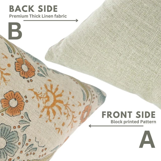 Fabdivine Linen Cushion Cover 14x20 Inch- Vanshika For Sale - Image 6 of 8