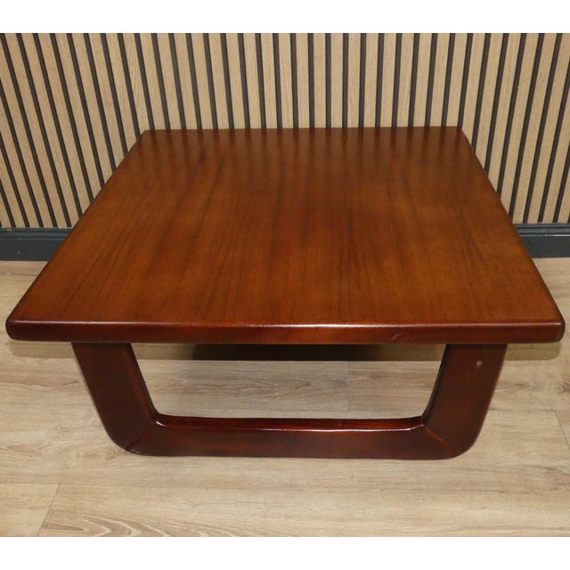 Sturdy Teak Wood Coffee Table Square with Wide Runners, 1960s For Sale - Image 11 of 11
