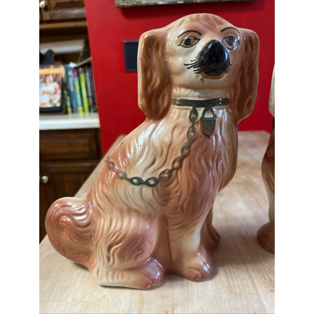 Pair of Antique Decorated Staffordshire Dogs, Circa 1860's For Sale - Image 12 of 15