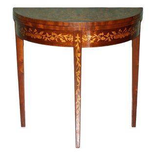 Antique English Demi Lune Chess Table, 1870 For Sale