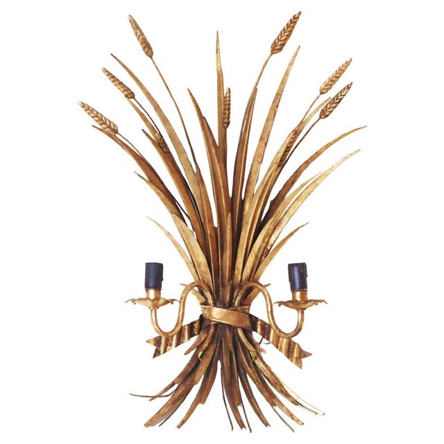 Large Hollywood Regency Gold-Leaf Wall Light attributed to Hans Kögl, 1960s For Sale - Image 16 of 16