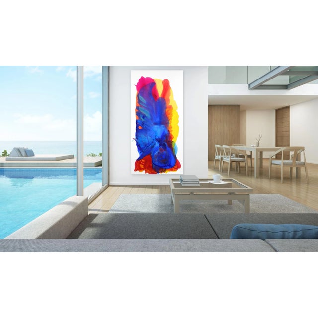 Textile Large Oversized Colorful Artwork "Magical Night Ii" Contemporary Original Abstract Acrylic Painting by Clara Berta For Sale - Image 7 of 8