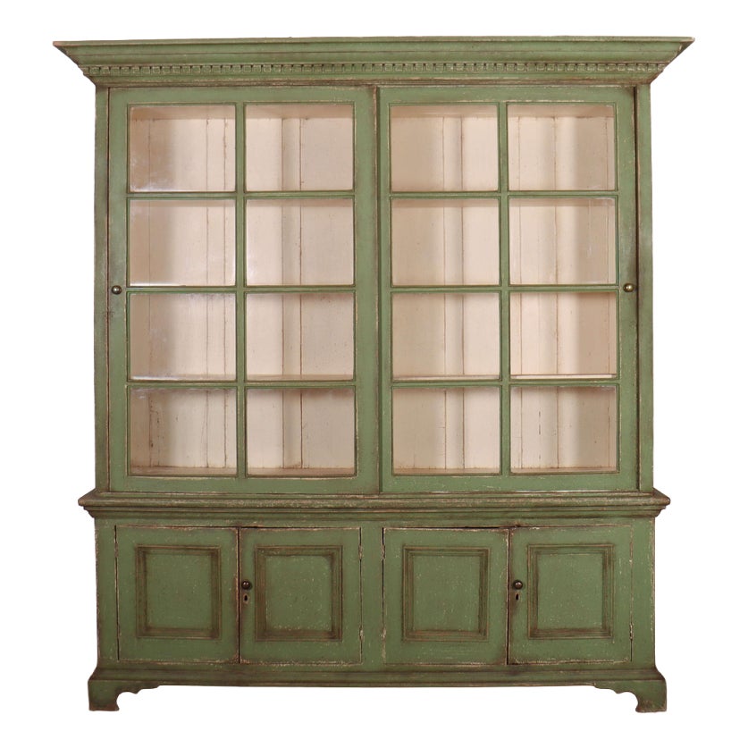 English Glazed Kitchen Cabinet | Chairish