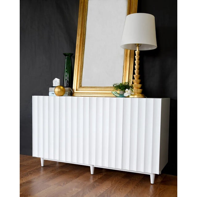 2020s White Rippled Lacquer Cabinet For Sale - Image 5 of 6
