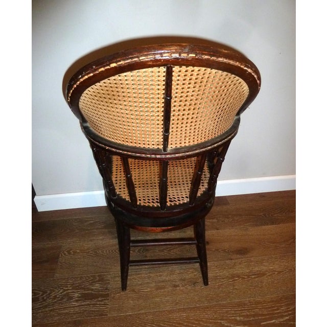 Early 20th Century Firehouse Cane Tilting Armchair, Antique For Sale - Image 5 of 12