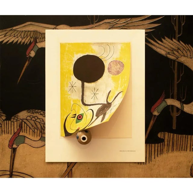 Joan Miró 1940s After Joan Miró "Woman and Birds in Front of the Sun", First Edition Swiss Lithograph For Sale - Image 4 of 7